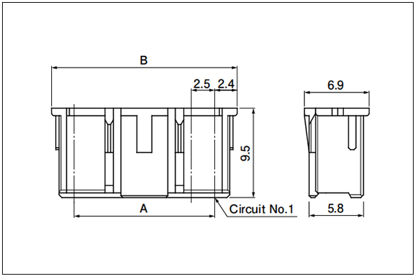 JST XA Housing - Standard Type