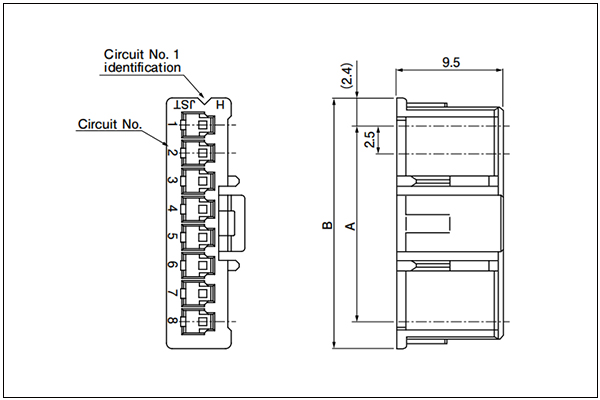 JST XA Socket housing (for socket contact) - Normal Type