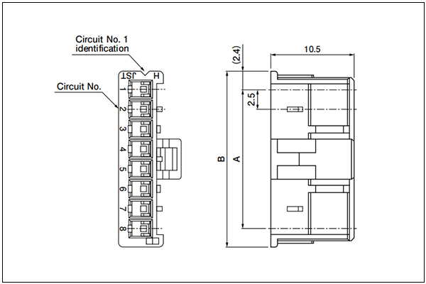 JST XA Socket housing (for socket contact) - Retainer Mountable Type