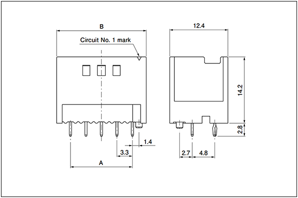JST BNI Header - Dual-row Type - 10 Circuits