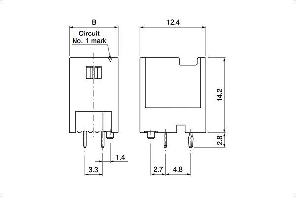 JST BNI Header - Dual-row Type - 4 Circuits