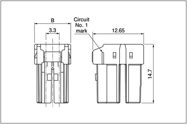 JST BNI Housing - Dual-row Type - 4 Circuits