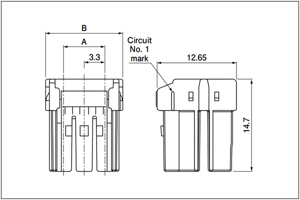 JST BNI Housing - Dual-row Type - 6 Circuits