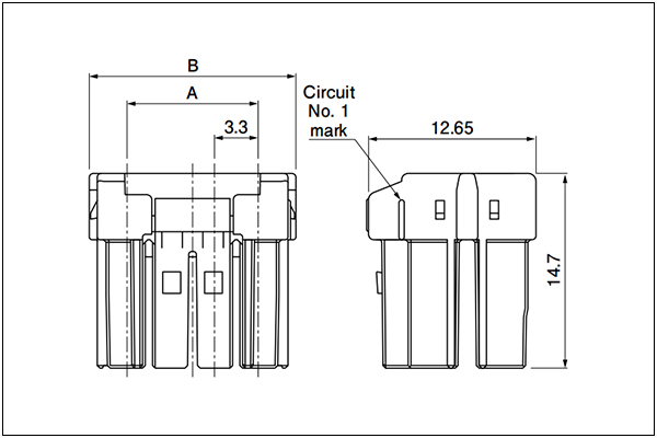 JST BNI Housing - Dual-row Type - 8 Circuits