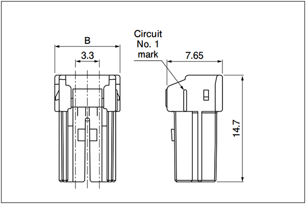 JST BNI Housing - Single-row Type - 2 Circuits