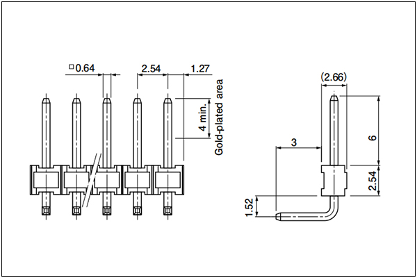 JST RE Header - Side entry type