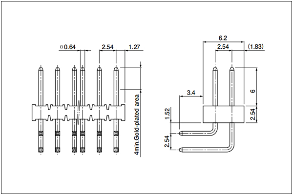 JST RF Header - Side entry type