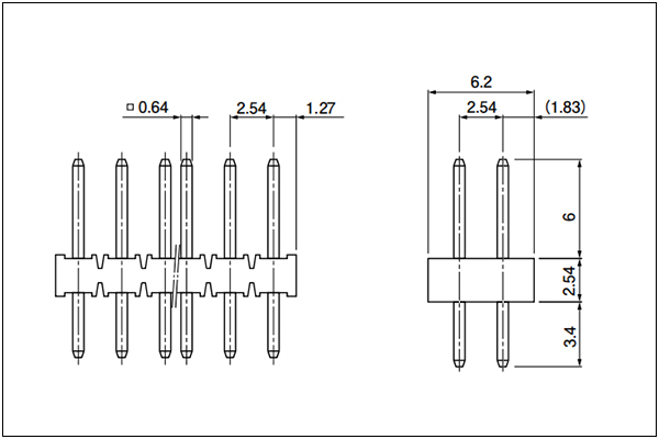 JST RF Header - Top entry type