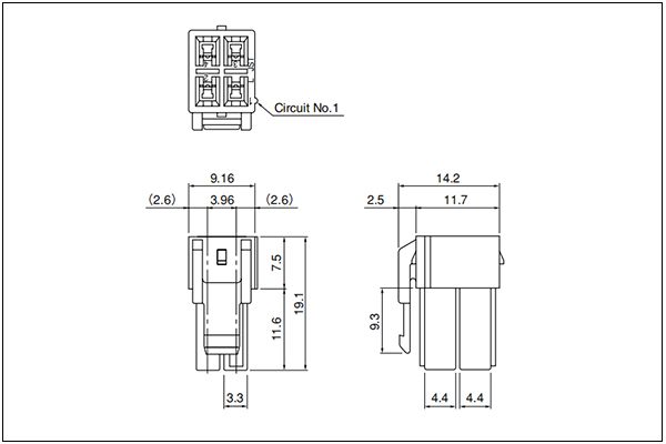 JST HL Housing - 4 Circuits