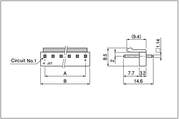 JST VH Locking header - Top entry type