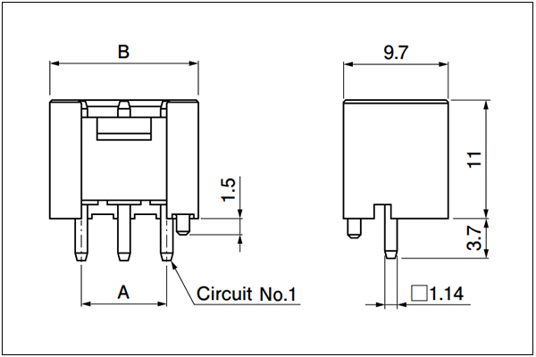 JST VH Shrouded header - 2, 3 Circuits