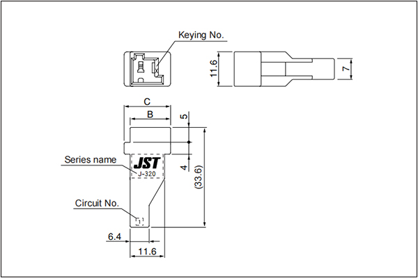 J320S Tab housing (Free hanging type) - Single Circuit