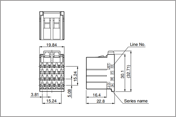 J340F Receptacle housing - 20 Circuits