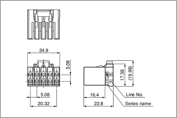 J350D Receptacle housing - 10 Circuits