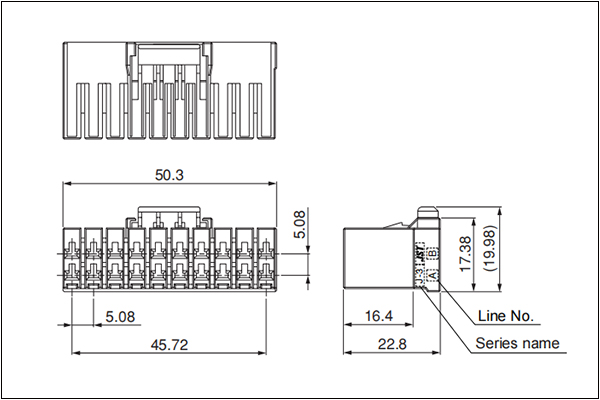 J350D Receptacle housing - 20 Circuits