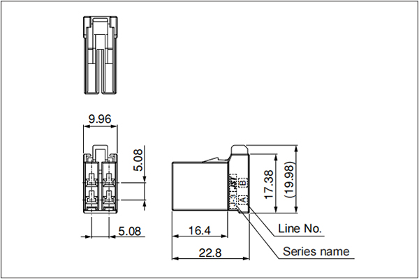 J350D Receptacle housing - 4 Circuits