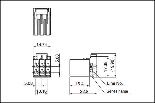 J350D Receptacle housing - 6 Circuits