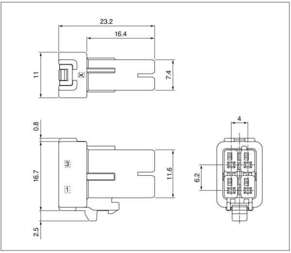 JST JWPS Receptacle housing assembly