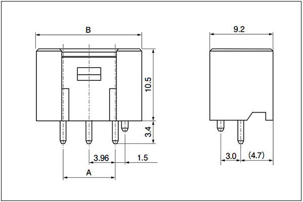 JST VU Header - Top entry type