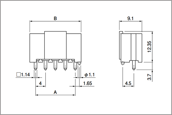 JST PSI Header - Top entry type - 2 to 5 Circuits