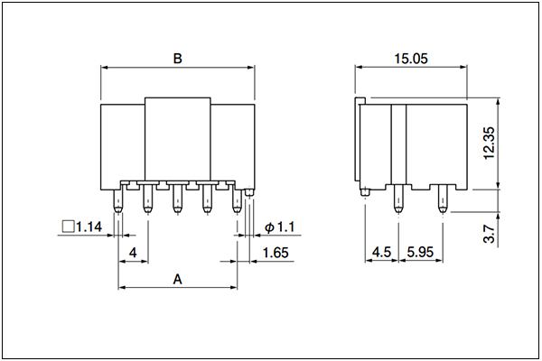 JST PSI Header - Top entry type - 6 to 14 Circuits