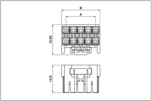 JST PSI Socket housing - Top entry type - 6 to 14 Circuits