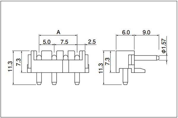 JST DV Header - Side entry type