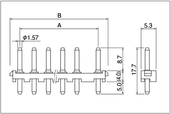 JST DV Header - Top entry type