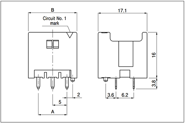 JST HYV Header - Dual-row Type - 6 Circuits