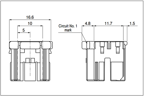 JST HYV Housing - Dual-row Type - 6 Circuits