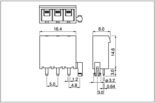 JST XL Header HDB type - Top entry type - 3 Circuits