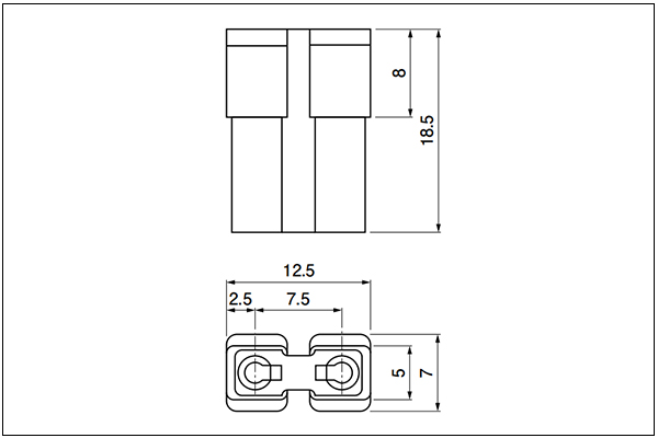 JST V Housing - 2 Circuits