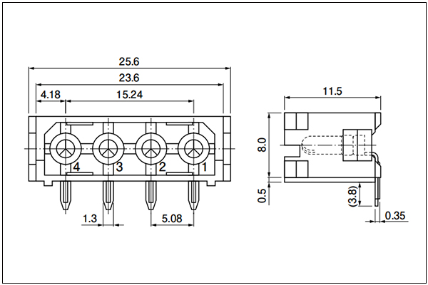 JST LC-L Header - Side entry type - Shape A