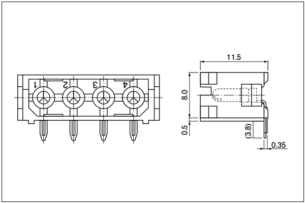 JST LC-L Header - Side entry type - Shape B