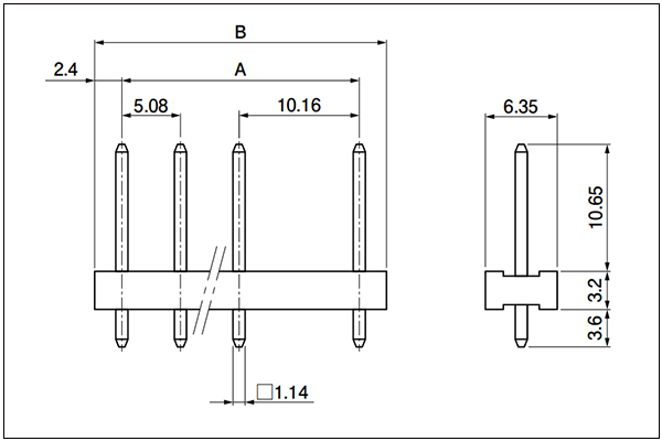 JST VB header - Top entry type of PA