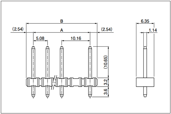 JST VB header - Top entry type of PBT