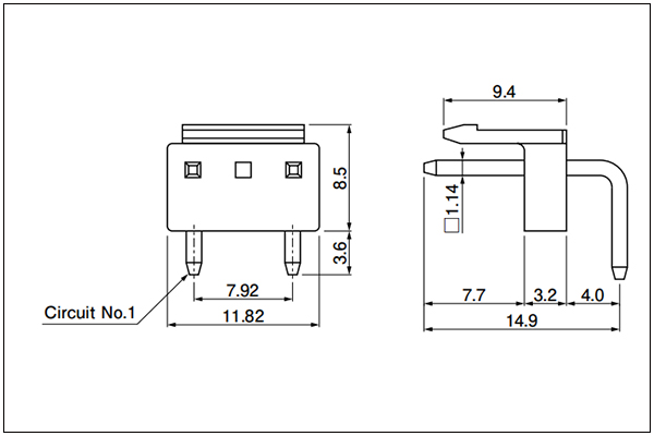JST VA Header - Side entry type