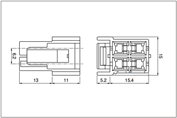 JST VL Housing - 4 Circuits
