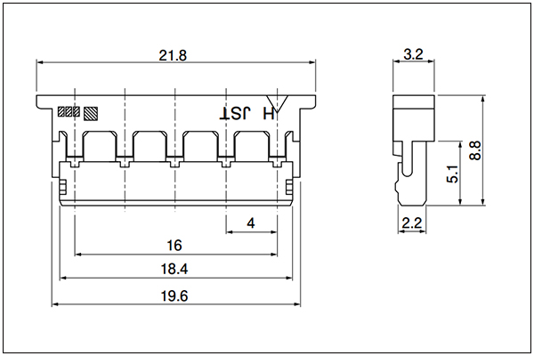 JST BH Housing - 5 Circuits