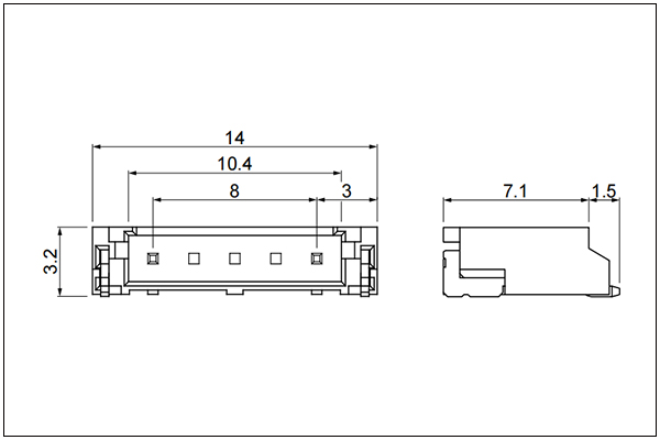 JST BH SMT type shrouded header - 2 Circuits 8mm pitch