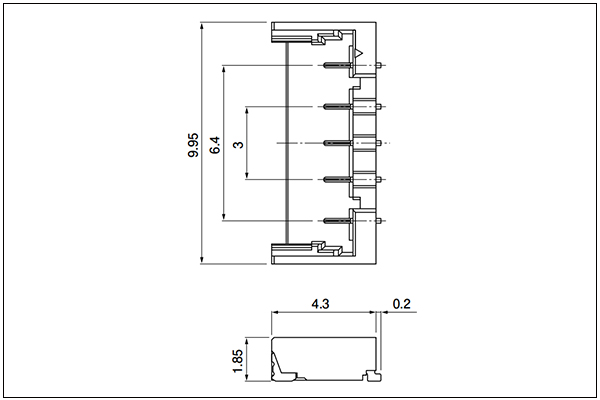 JST AUH Header - 5 Circuits