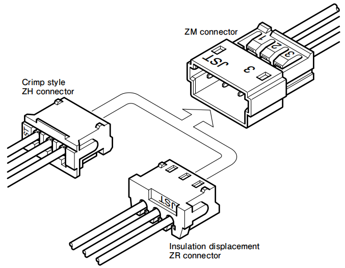 JST ZM Connector, Wire to Wire