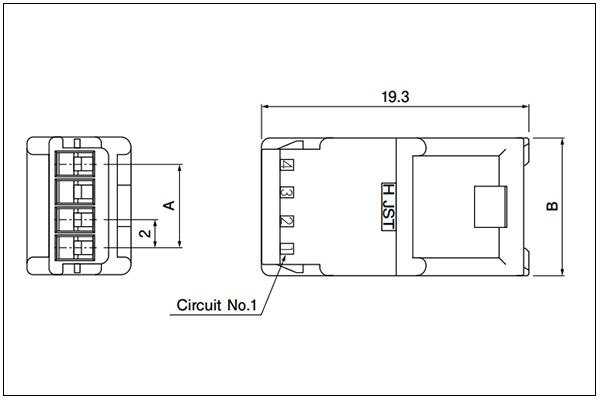 Receptacle housing (for pin contact) - Without panel lock