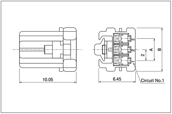 Socket housing (for socket contact) 3 Circuits