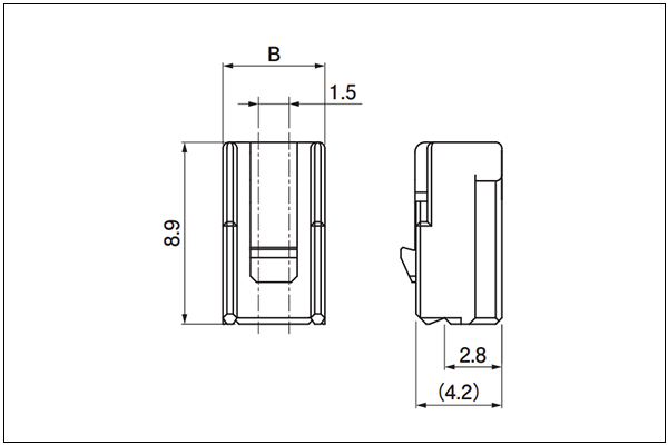 Plug housing (For socket contact) - 2 Circuits