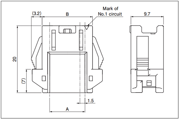 Receptacle housing (for pin contact) - 16 Circuits