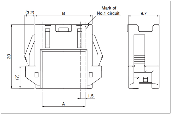 Receptacle housing (for pin contact) - 24 Circuits