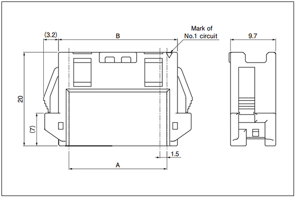 Receptacle housing (for pin contact) - 32, 40 Circuits