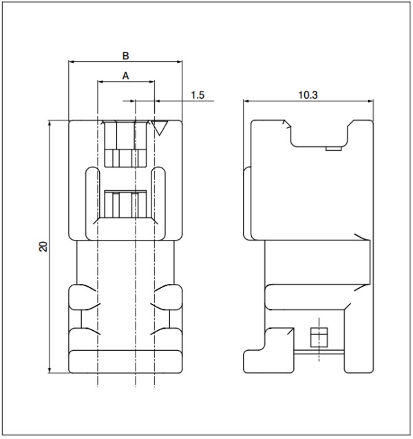 Receptacle housing (for pin contact)