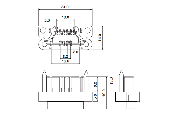 JST TSD Plug Housing - 12 Circuits